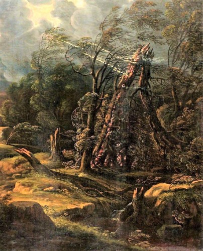 Louis XIV - Paysage avec berger et troupeaux - Carlo Antonio Tavella (1668 - 1738)